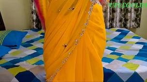 Como te ves con un sari de color amarillo querida